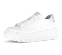 Gabor Damen Low-Top Sneaker, Frauen Halbschuhe,Best Fitting,schnürer,Ugly Sneaker,Chunky Sneaker,dad Shoes,Weiss/Silber,38.5 EU / 5.5 UK