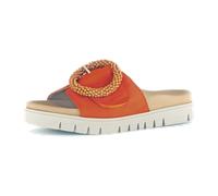 Pantolette GABOR, Damen, Gr. 44, orange, Ziegenveloursleder, modisch, Schuhe, Plateau, Sommerschuh, Schlappen mit Zierperlen an der Zierschnalle (27456002-44) orange