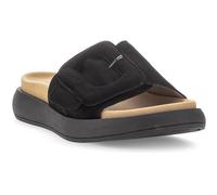 Pantolette GABOR, Damen, Gr. 43, schwarz, Ziegenveloursleder, unifarben, Schuhe Pantolette, Plateau, Sommerschuh, Schlappen mit großer Zierschnalle (42506045-43)