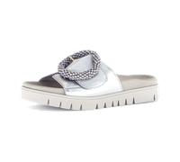 Gabor Damen Pantoletten, Frauen Slipper,Best Fitting,Gartenschuhe,Sommerschuhe,sommerclogs,Sandalen,Freizeitschuhe,Slides,Silber,38 EU / 5 UK