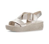 Gabor Plateau Sandale puder grau metallic 64.572.62 für Damen, gold, Größe 36 EU / 3,5 UK