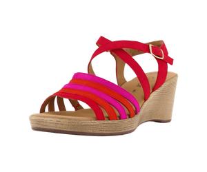Gabor Plateau Sandale rot pink Velour 44.671.10 für Damen, bunt, Größe 38 ½ EU / 5,5 UK
