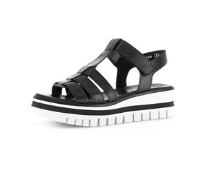Gabor Plateau Sandalen schwarz Nappa T-Steg 64.625.27 für Damen, schwarz, Größe 39 EU / 6 UK