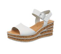 Sandalette GABOR, Damen, Gr. 39, weiß, Kalbsleder, unifarben, Schuhe Sandalette, Sommerschuh, Sandale, Keilabsatz, mit besonderer Absatzgestaltung (18427568-39) weiß