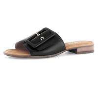 Gabor Damen Pantoletten, Frauen Slipper,Moderate Mehrweite (G),Wedge-Sohle,Schlupfschuhe,schluepfschuhe,Slides,schwarz (Gold),37 EU / 4 UK