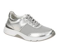 Gabor Low-Top Damen Sneaker 66.897 - Damen Schuhe mit Herausnehmbares Wechselfußbett für Einlagen - Frauen Halbschuhe - Silber 10