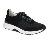 Keilsneaker GABOR ROLLINGSOFT, Damen, Gr. 38, schwarz, Textil, Veloursleder, unifarben, Schuhe, Freizeitschuh, Halbschuh, Schnürschuh, Logoschriftzug an der Ferse (81291054-38) schwarz