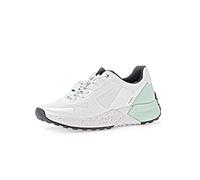 Gabor Damen Low-Top Sneaker, Frauen Halbschuhe,Wechselfußbett,Turnschuhe,Laufschuhe,straßenschuhe,Strassenschuhe,Weiss/Mint,40.5 EU / 7 UK
