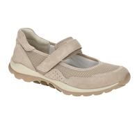 Riemchenballerina ROLLINGSOFT, Damen, Gr. 42, beige, Textil, Veloursleder, Schuhe Riemchenballerina, Klettschuh, Freizeitschuh, Komfortschuh mit Lochmuster (99648657-42) beige