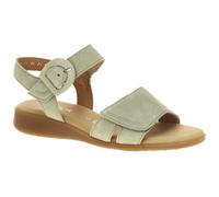 Keilsandalette GABOR "Rhodos", Damen, Gr. 41, schilf, Ziegenveloursleder, Schuhe, Sommerschuh, Komfortschuh mit Klettverschlüssen, G-Weite (30189125-41) schilf