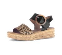 Gabor Damen Sandaletten, Frauen Sandalen,Best Fitting,bequem,Sommerschuhe,Freizeitschuhe,offene Schuhe,Strandschuhe,Natur/schwarz,39 EU / 6 UK