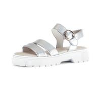 Gabor Damen Sandaletten, Frauen Sandalen,Best Fitting,Riemchensandalen,Leichter Absatz,Sommerschuhe,Freizeitschuhe,Silber,39 EU / 6 UK