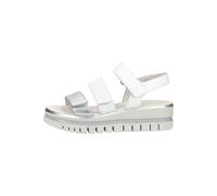 Plateausandaletten GABOR "Gabor Sandalen Glattleder", Damen, Gr. 41, silber, weiß, Glattleder, Schuhe (72753506-41) silber, weiß
