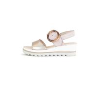 Keilsandalette GABOR "Gabor Sandalen Veloursleder", Damen, Gr. 40,5, gold, rosa, Veloursleder, casual, Schuhe (71751439-40,5) gold, rosa