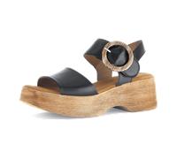 Sandalette GABOR, Damen, Gr. 42, schwarz, Nappaleder, unifarben, modisch, Schuhe, Sommerschuh, Riemchensandale mit Plateau in Holzoptik (98714428-42) schwarz