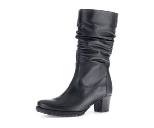 Gabor Schaft Stiefel schwarz gerafft H-Weite 76.606.57 für Damen, schwarz, Größe 38 ½ EU / 5,5 UK
