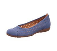 Gabor Schuhe Ballerina jeans blau gelocht 64.169.10 für Damen, blau, Größe 38 EU / 5 UK