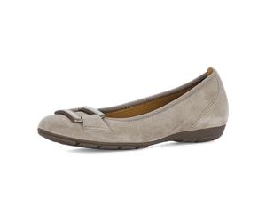 Gabor Schuhe Ballerina Slipper grau kiesel 74.166.12 für Damen, beige, Größe 37 ½ EU / 4,5 UK