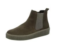 Plateaustiefelette GABOR "Gabor Stiefelette Veloursleder/Textil", Damen, Gr. 40, braun (braun, grau), Veloursleder, Textil, casual, Schuhe (86242711-40) braun, grau