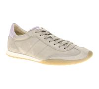 Sneaker GABOR, Damen, Gr. 42, hellgrau, flieder, Ziegenveloursleder, unifarben mit Farbeinsatz, Schuhe Sneaker, Freizeitschuh, Halbschuh, Schnürschuh mit Ziernähten (86470036-42) hellgrau, flieder