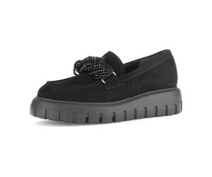 Gabor Schuhe Plateau Slipper schwarz Strass geflochten 55.301.17 für Damen, schwarz, Größe 38 EU / 5 UK