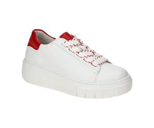 Gabor Schuhe Plateau Sneakers weiß rot Nappa 63.222.25 für Damen, weiß, Größe 37 ½ EU / 4,5 UK