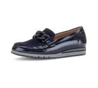 Gabor Schuhe Slipper blau Lack Velour Mokassin 4004.01 für Damen, blau, Größe 43 EU / 9 UK