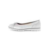Ballerina GABOR "Sportliche Ballerina Materialmix Leder", Damen, Gr. 39, silber, Schuhe Ballerina (62637451-39) silber