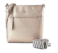 Umhängetasche GABOR "Silena", Damen, Gr. B/H/T: 25cm x 24cm x 4,5cm, rosa (metallic rose), Polyurethan, clean, gepflegt, geprägtes Muster, unifarben, Taschen Umhängetasche, hochwertig gewebte Gurtband