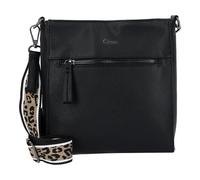 Umhängetasche GABOR "Silena", Damen, Gr. B/H/T: 25cm x 24cm x 4,5cm, schwarz (leo schwarz), Polyurethan, clean, gepflegt, geprägtes Muster, unifarben, Taschen, hochwertig gewebte Gurtband und ein fili