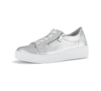 Gabor Sneaker Damen 63.334 – Wechselfußbett, TR-Sohle, Innenfutter aus Leder – Silber Gr. 38,5