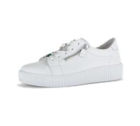 Gabor Low-Top Sneaker 63.339.21 Damen Weiß (Silber) mit tierischen Schmuckdetails Größe 40,5