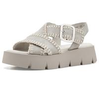 Gabor Statement Damen Sandale in Grau aus Nubukleder mit Klettverschluss und Plateau Gummilaufsohle. Puder Gr. 38