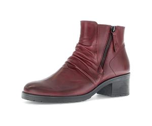 Gabor Stiefelette rot Leder gerafft G-Weite 72.811.68 für Damen, rot, Größe 42 ½ EU / 8,5 UK