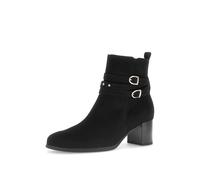 Gabor Stiefelette Veloursleder Damen Schwarz/Gold Gr. 38