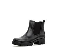 Chelseaboots GABOR, Damen, Gr. 38, schwarz, Kalbsleder, unifarben, klassisch, Schuhe, Plateau, Herbstboots, Stiefelette mit angesagter Profilsohle, Topseller (32204168-38) schwarz