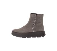 Plateaustiefelette GABOR "Gabor Stiefelette Veloursleder/Textil", Damen, Gr. 40,5, braun (braun, grau), Veloursleder, Textil, casual, Schuhe (17738358-40,5) braun, grau