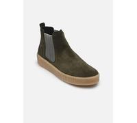 Plateaustiefelette GABOR "Gabor Stiefelette Veloursleder/Textil", Damen, Gr. 37, grün (dunkelgrün), Veloursleder, Textil, casual, Schuhe (20187332-37) dunkelgrün