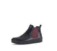 Gabor Stiefeletten Damen - Chelsea Boots Stiefel Damen Schmaler Schaft - Kalt gefüttert, Sportliche Sohle, Wechselfußbett - Schwarz Rot 25