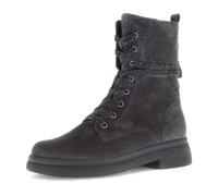 Schnürboots GABOR, Damen, Gr. 38,5, dunkelgrau, Veloursleder, unifarben, Schuhe, Blockabsatz, Schnürstiefelette mit Innenreißverschluss, G-Weite (32638623-38,5) dunkelgrau