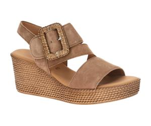 Gabor Wedges Keil Sandale braun Velour 84.771.14 - Größe 40.5