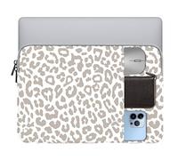 GABraden Laptop-Schutzhülle, 33 cm, 33.6 cm, 35.6 cm, mit Tasche, wasserabweisend, langlebig, kompatibel mit MacBook Pro/Air, iPad Pro 12.9, Dell, HP, Oberfläche (Grauer Leoparden-Geparden)