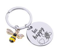 Gadget Master Bee Happy Schlüsselanhänger Bienen Glücksbringer für den Schlüsselbund