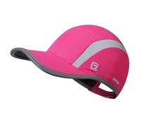 GADIEMKENSD Quick Dry Sports Hat Lightweight Breathable Soft Outdoor Run Cap (Folding Series, Rose Red)