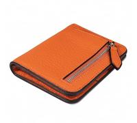 GADIEMKENSD Small Purses for Women RFID Blocking Bifold Soft Leather Wallet Credit Card Holders with Zip Mens Mini Coin Pocket Wallets Money Organisers Case for Travel Gift Minimalist Orange
