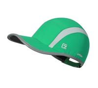 GADIEMKENSD UPF50+ Quick Dry Sports Hat Lightweight Breathable Reflective Outdoor Running Cap (Folding Series, Grass Green)