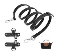 GADITIEK Schultergurt für Longchamp aus Leder für Damen Taschen - Einstellbarer Taschengurt ohne Stanzen von Löchern (BLACK)