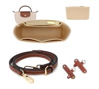 GADITIEK Schultergurt und Organizer für Longchamp Mini Tasche Damen, Leder Bag Straps und Filz Taschenorganizer, Schulterriemen und Innentasche Handtaschen