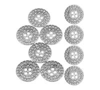 Gadpiparty 10 Strassknöpfe zum Annähen Silberne Metallknöpfe 15mm für Anzüge Mäntel und Hemden Dekorative Knöpfe zur Mantelverzierung für Damen Herren Modische Kleidungsschmuck