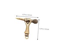 Gadpiparty 2 Stück DIY Schlüsselanhänger Anhänger Mikrofon Design aus Langlebigem Goldfarbene Charms für Taschen Rucksäcke Schlüsselbund als und Dekoration